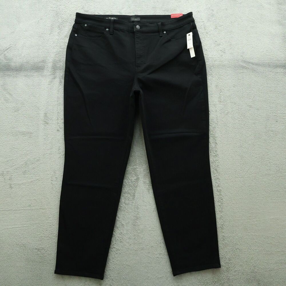 Talbots Jeans Women's Size 18 Black High-Rise Curvy Slim Ankle 29" Inseam NWT